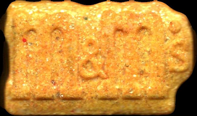 M&MS (Amarillo) - MDMA 205mg (Front) sample 2025-09-23_mms_amarillo