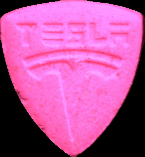 Tesla (Rosa) - MDMA 155mg (Front) pill — lab-tested sample