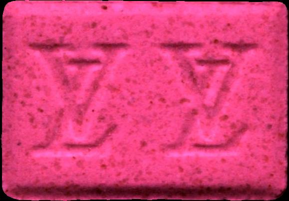 Louis Vuitton LV (Rosa) - MDMA 184mg (Front) pill — lab-tested sample