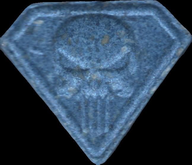 Punisher (Azul) - MDMA 169mg (Front) sample 2025-10-07_punisher_azul