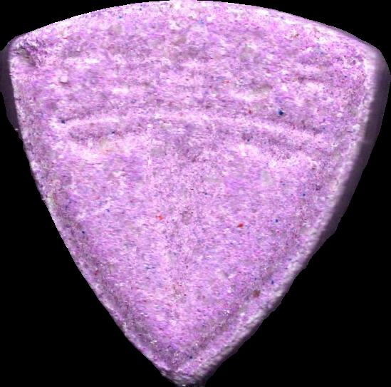 Tesla (Morado) - MDMA 167mg (Front) pill — lab-tested sample