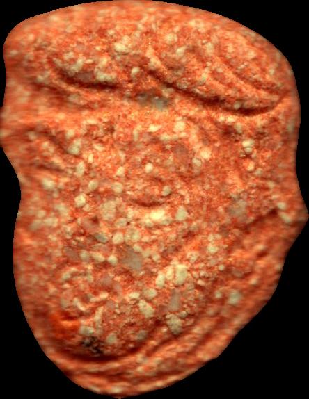 Trump (Naranja) - MDMA 200mg (Front) pill — lab-tested sample