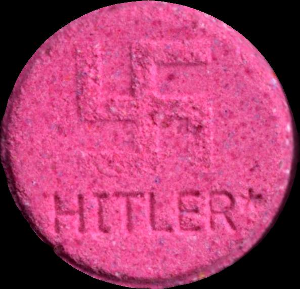 Hitler (Rosa) - MDMA 85mg (Front) pill — lab-tested sample
