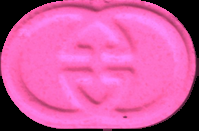 Gucci (Rosa) - MDMA 134mg (Front) pill — lab-tested sample