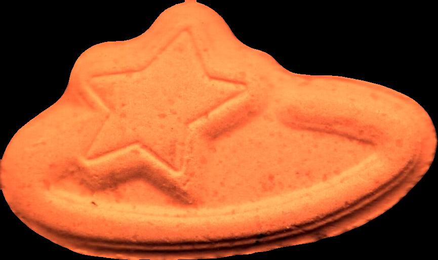 Pop Smoke (Naranja) - MDMA 144mg (Front) pill — lab-tested sample