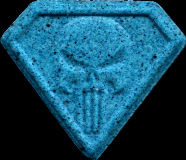 Punisher (Azul) - MDMA 152mg (Front) sample 2025-12-16_punisher_azul