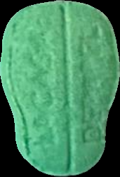 Casa de papel (Verde) - MDMA 128mg (Front) pill — lab-tested sample