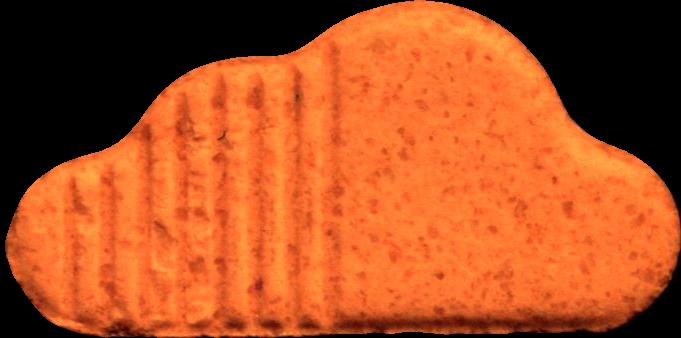SoundCloud (Naranja) - MDMA 157mg (Front) pill — lab-tested sample
