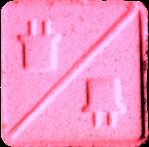 Louis Vuitton LV (Rosa) - MDMA 135mg (Front) pill — lab-tested sample