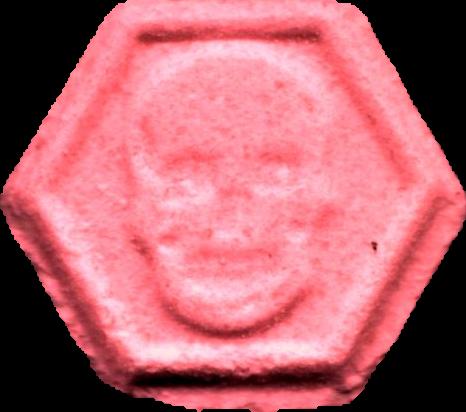 Phillip Plein (Rosa) - MDMA 220mg (Front) pill — lab-tested sample