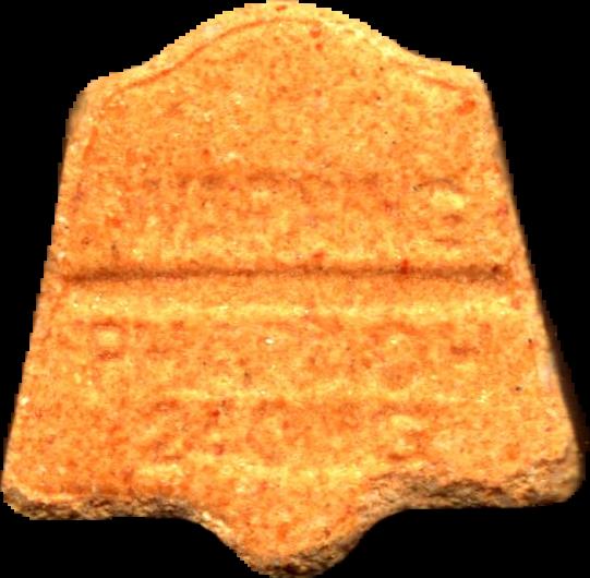 Faraón (Amarillo) - MDMA 110mg (Front) pill — lab-tested sample