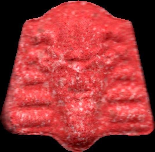 Faraón (Rojo) - MDMA 78mg (Front) pill — lab-tested sample