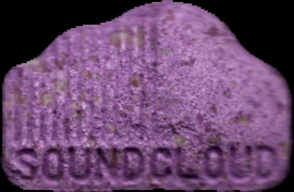 SoundCloud (Morado) - MDMA 165mg (Front) pill — lab-tested sample