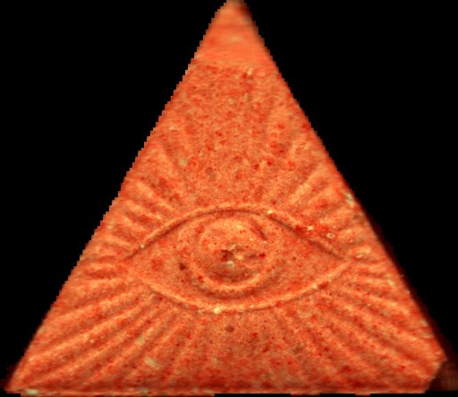 Iluminati (Naranja) - MDMA 96mg (Front) pill — lab-tested sample