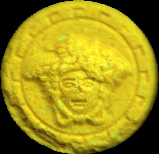 Versace (Amarillo) - MDMA 186mg (Front) sample 2026-05-26_versace_amarillo