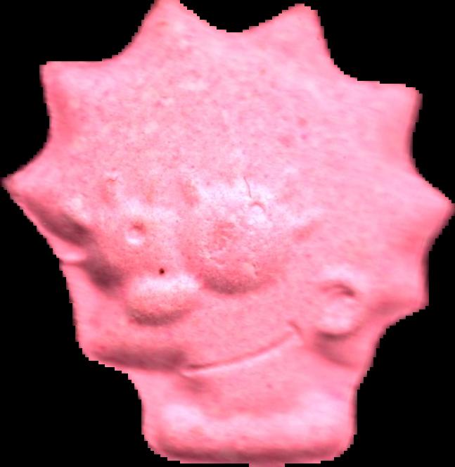 Simpson (Rosa) (Front) lab-tested pill — front