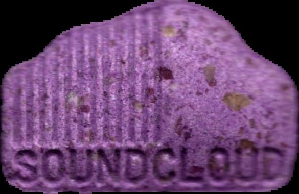 SoundCloud (Morado) - MDMA 131mg (Front) lab-tested pill — front