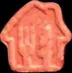 Just Eat (Naranja) - MDMA 128mg (Front) lab-tested pill — front