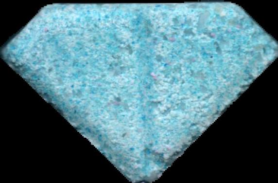 Punisher (Azul) - MDMA 194mg (Front) lab-tested pill — back