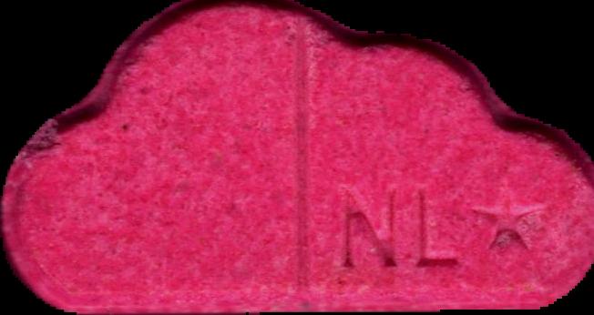 SoundCloud (Rosa) - MDMA 131mg (Front) lab-tested pill — back