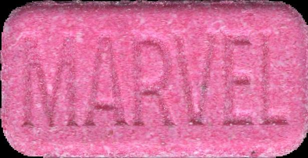 Marvel - Marvel (Rosa) - MDMA 187mg (Front) lab-tested pill — back