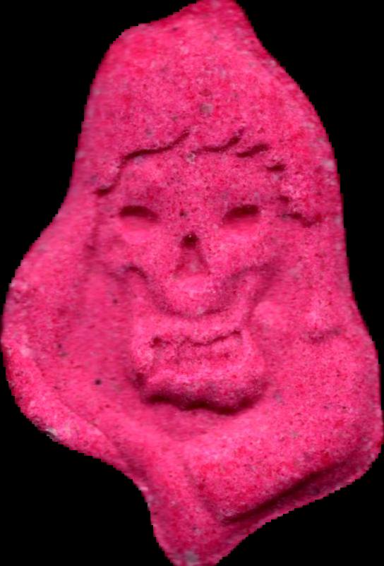 Grim Reaper (Rosa) - MDMA 176mg (Front) lab-tested pill — front