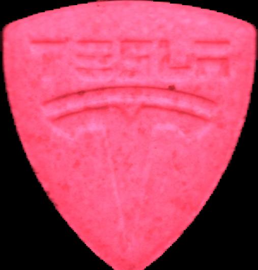 Tesla (Rosa) - MDMA 145mg (Front) lab-tested pill — front